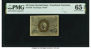 image for: Fr. 1245 10¢ Second Issue PMG Gem Uncirculated 65 EPQ....