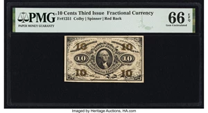 image for: Fr. 1251 10¢ Third Issue PMG Gem Uncirculated 66 EPQ....
