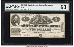 image for: T42 $2 1862 PF-5 Cr. 337 PMG Choice Uncirculated 63 EPQ....
