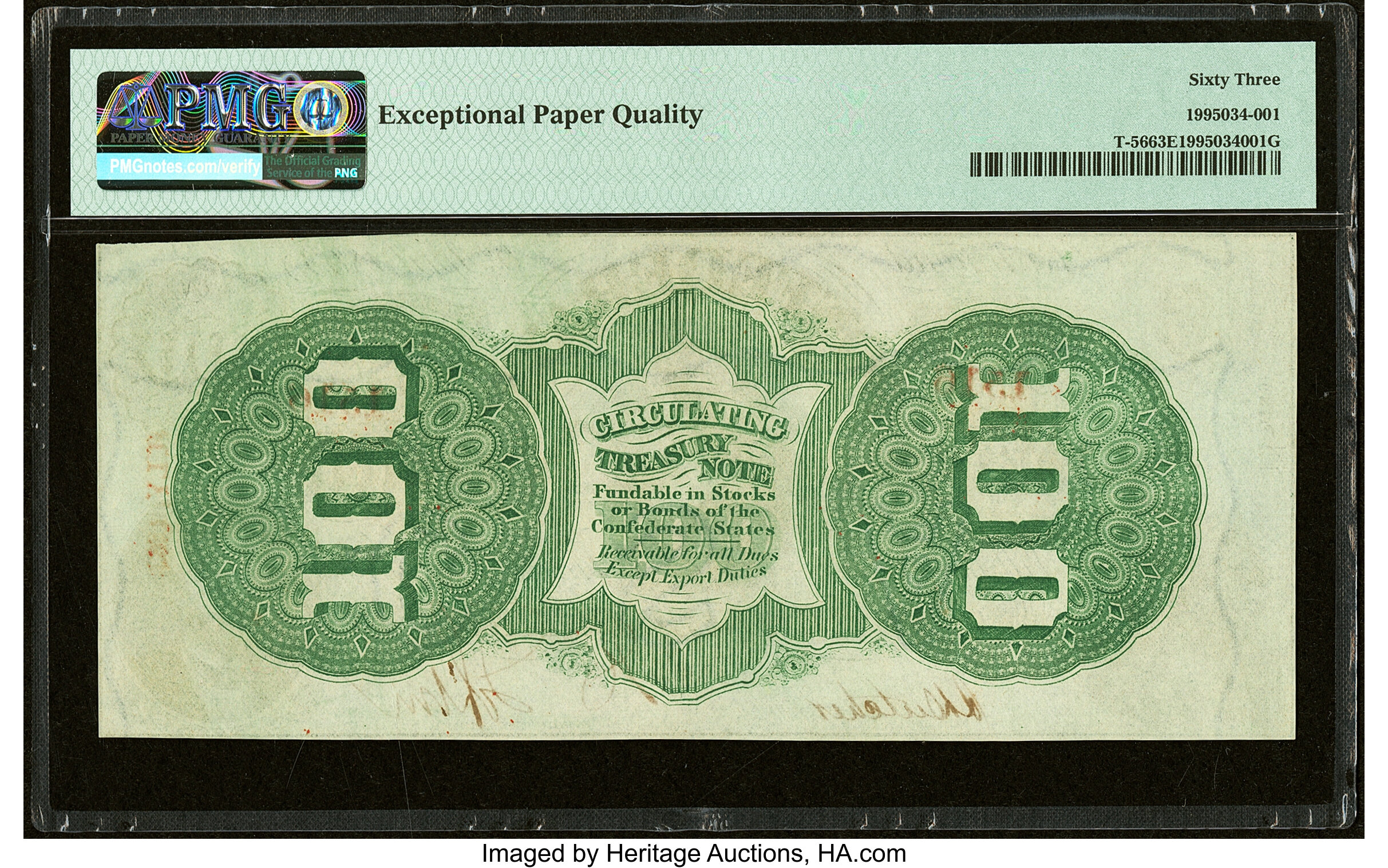 image for: T56 $100 1863 PF-1 Cr. 403 PMG Choice Uncirculated 63 EPQ....