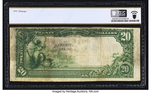image for: Salina, KS - $20 1902 Plain Back Fr. 657 The National Bank of America Ch. # 4945 PCGS Banknote Very Fine 25 Details....