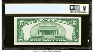 image for: Super Radar 06666660 Fr. 1526 $5 1928A Legal Tender Note. PCGS Banknote Choice AU 58 PPQ....