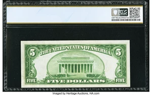 image for: Fr. 1951-B $5 1928A Federal Reserve Note. PCGS Banknote Gem Unc 66 PPQ....