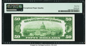 image for: Fr. 2100-C $50 1928 Federal Reserve Note. PMG Choice Uncirculated 64 EPQ....