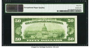 image for: Fr. 2101-H $50 1928A Federal Reserve Note. PMG Gem Uncirculated 65 EPQ....