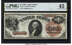 image for: Fr. 28 $1 1880 Legal Tender PMG Choice Extremely Fine 45....