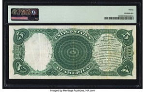 image for: Fr. 88 $5 1907 Legal Tender PMG Very Fine 30....