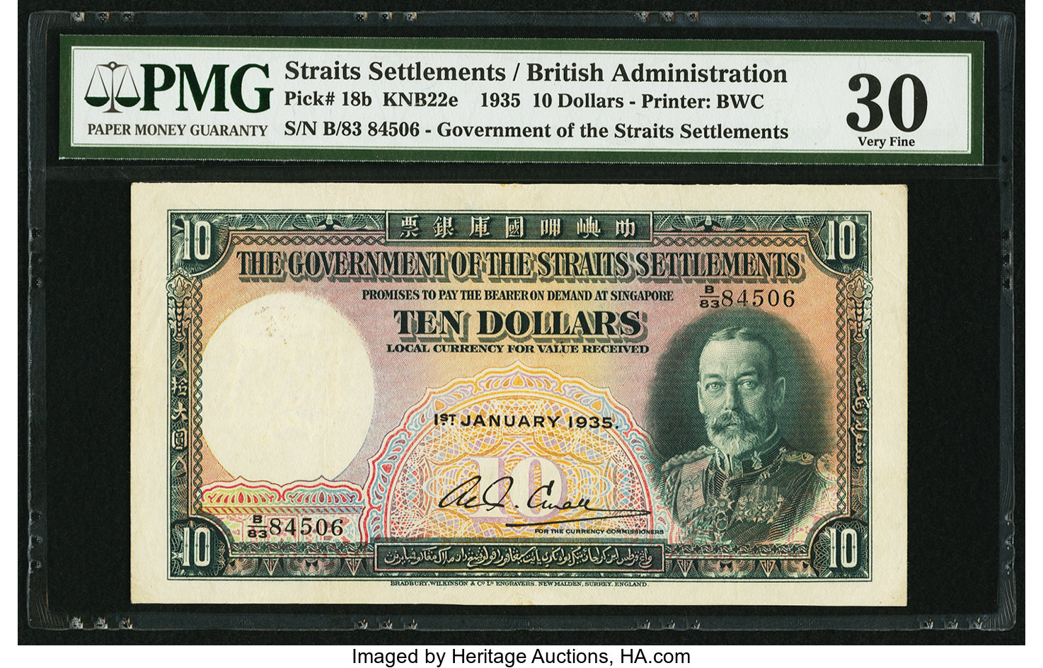 image for: Straits Settlements  10 dollars(B123c)