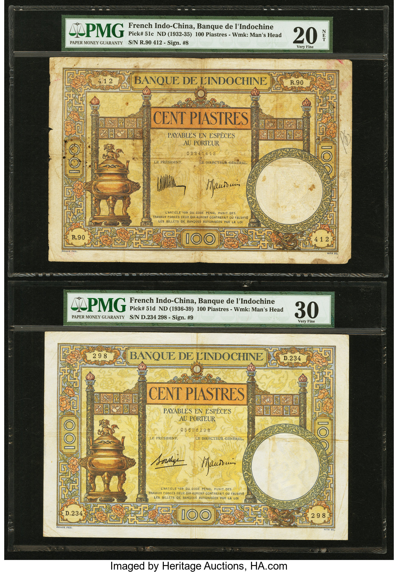 image for: French Indo-China  100 piastres(B138s)