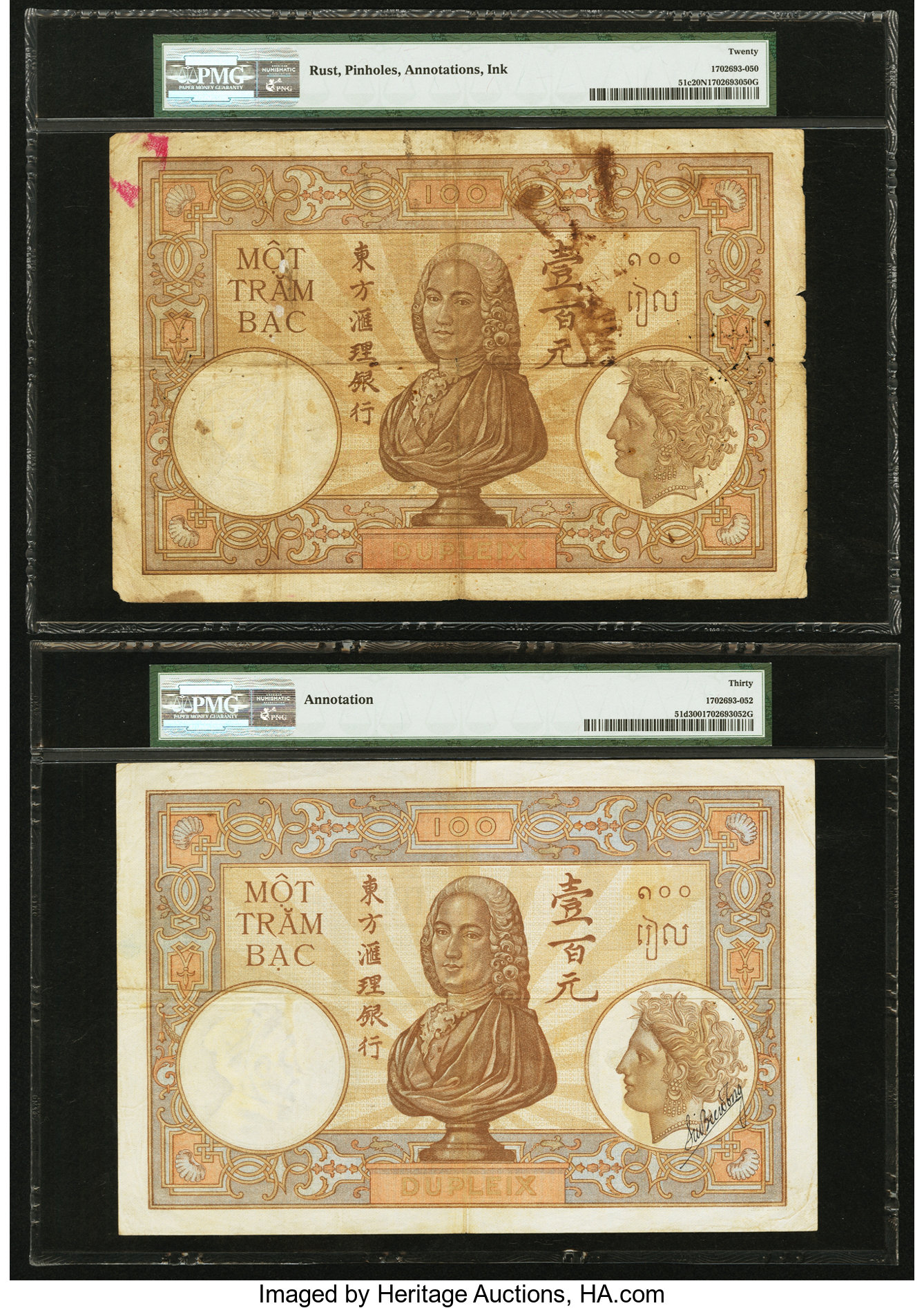 image for: French Indo-China  100 piastres(B138c)