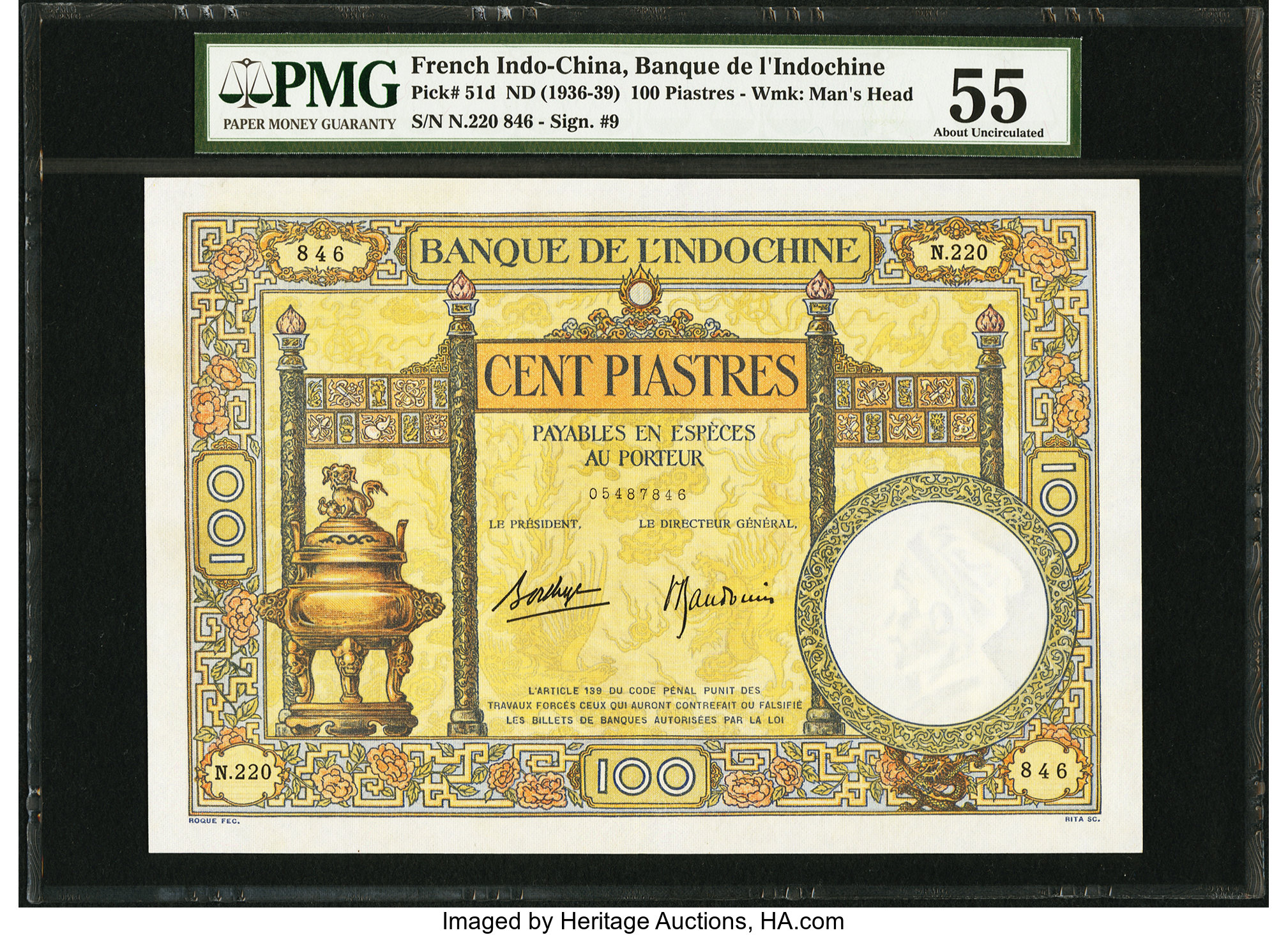 image for: French Indo-China  100 piastres(B138a)
