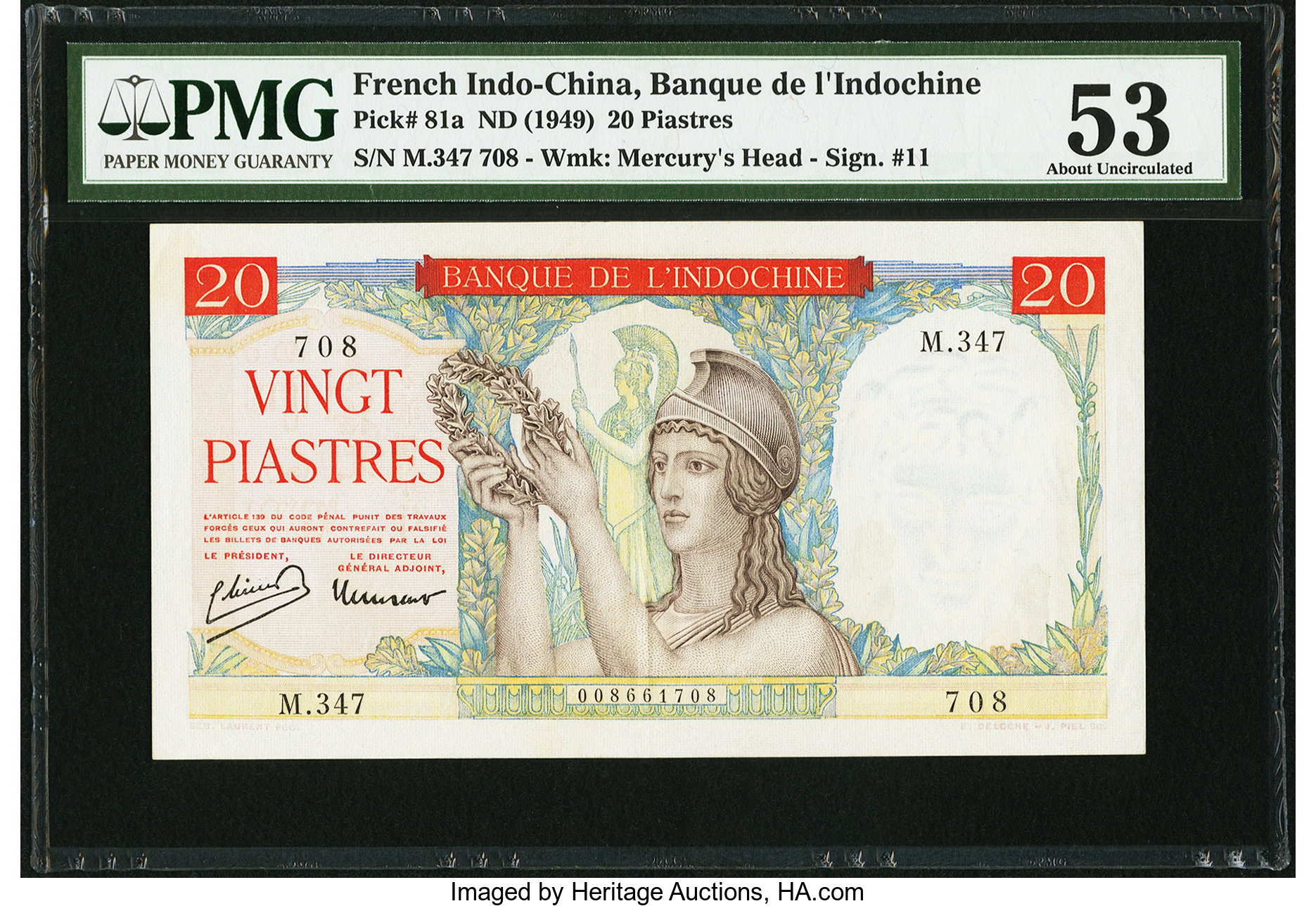 image for: French Indo-China  20 piastres(B165a)