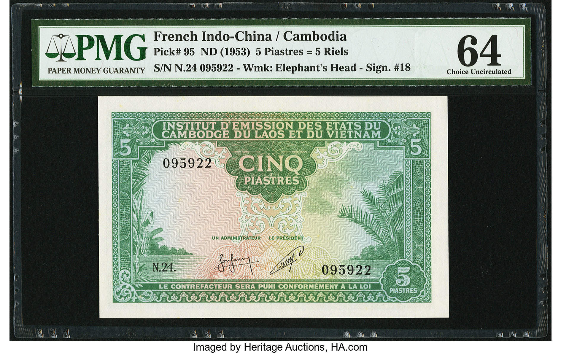 image for: French Indo-China  5 piastres(B404as3)