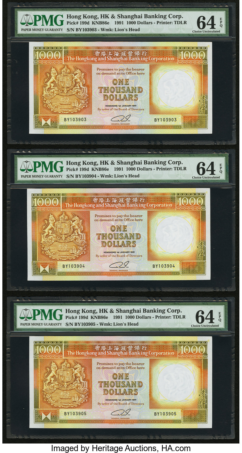 image for: Hong Kong  1,000 dollars (B680a)