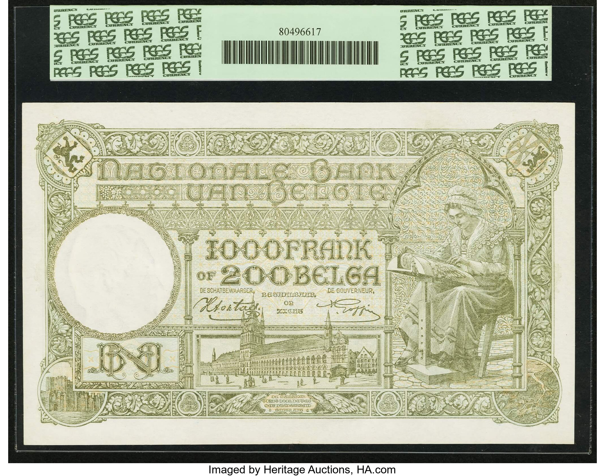 image for: Belgium  1,000 francs / 200 belgas (B566a)