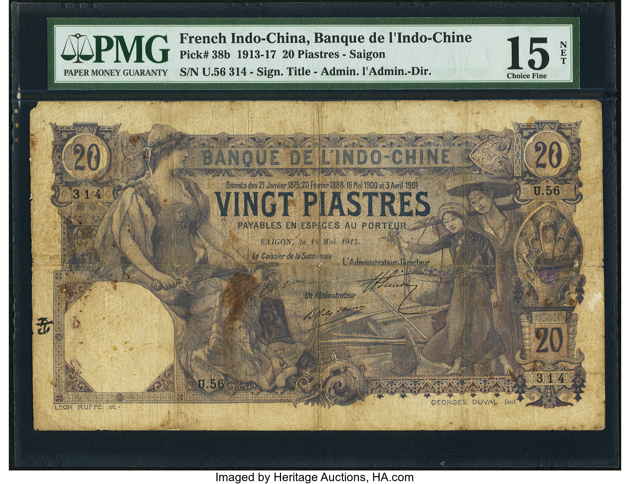 image for: French Indo-China  20 piastres(B121as)