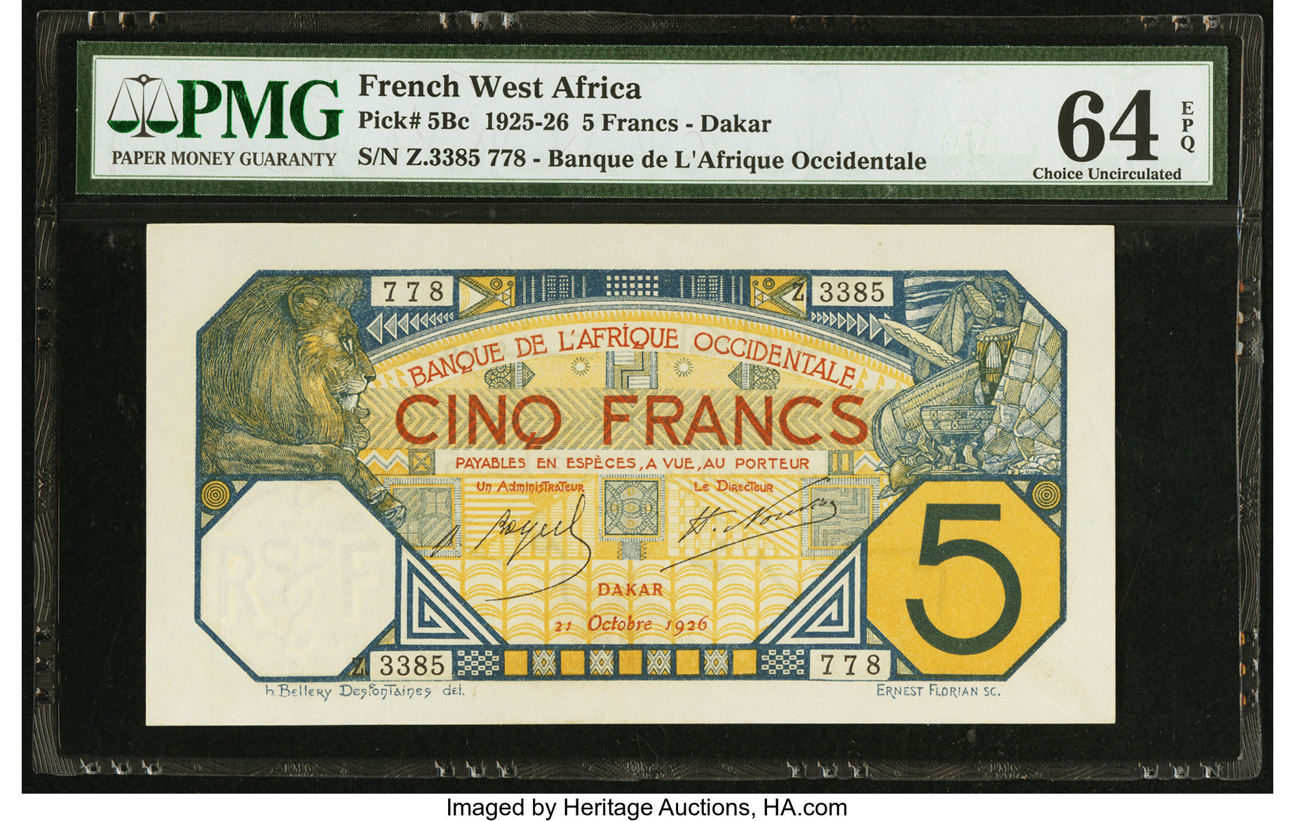 image for: French West Africa  5 francs (B101Cd2)