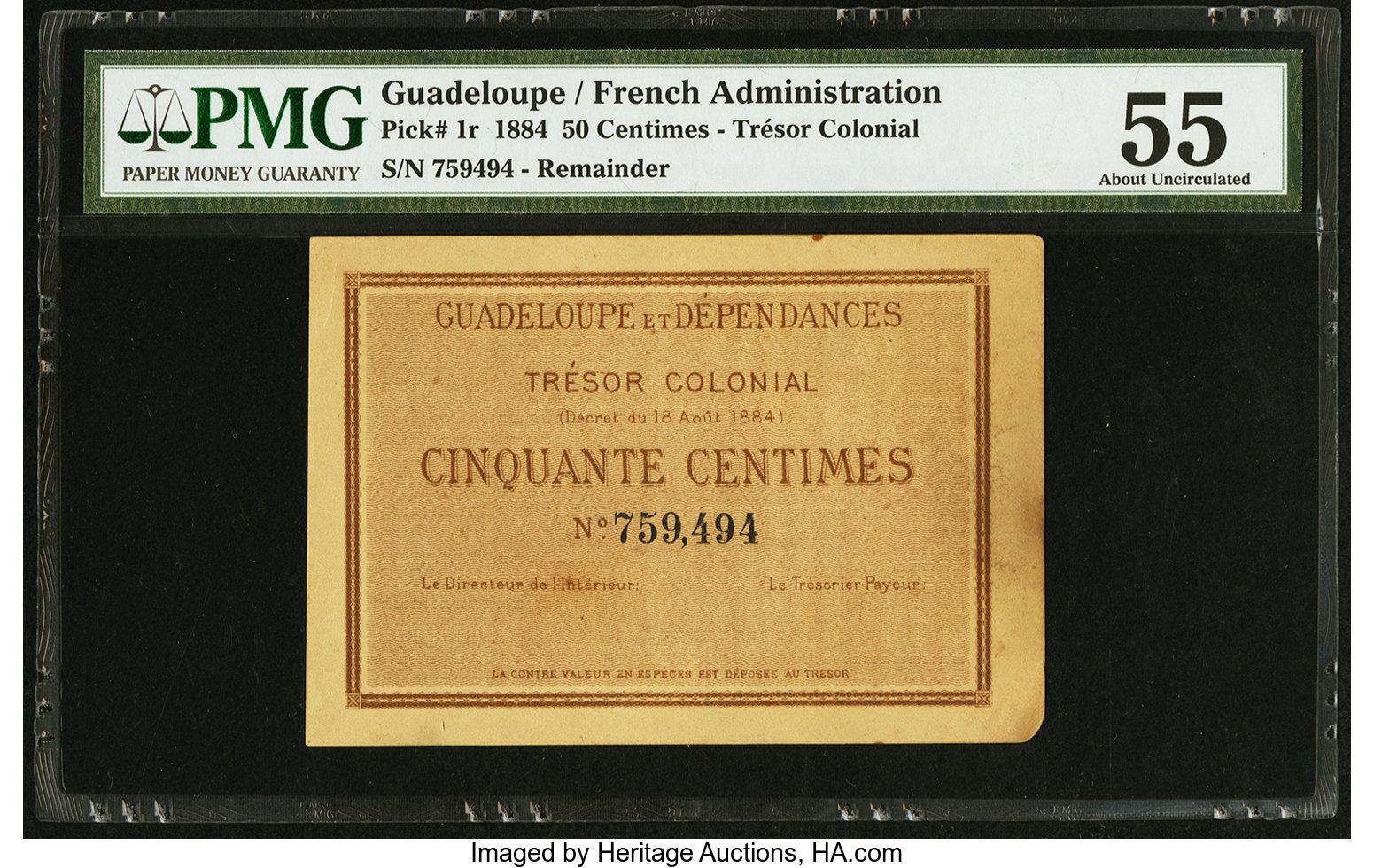 image for: Guadeloupe  un (1) franc(B211ar)