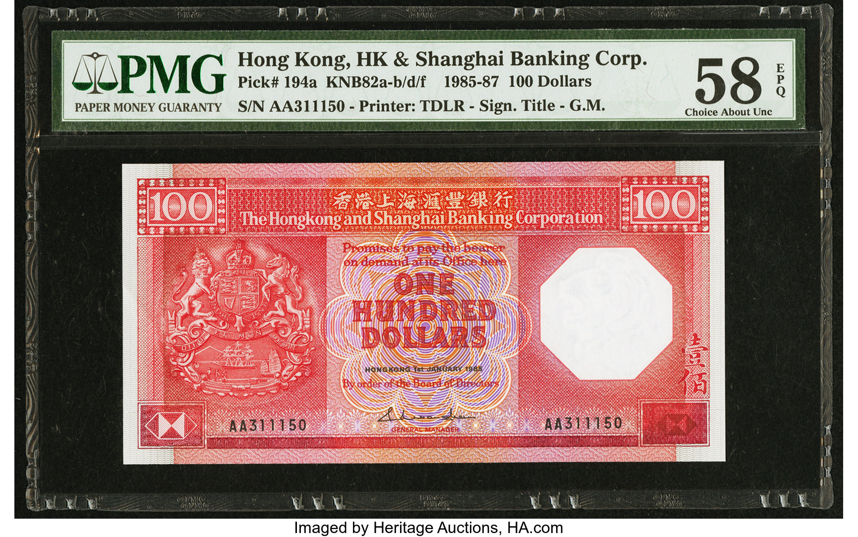 image for: Hong Kong  100 dollars (B676b)