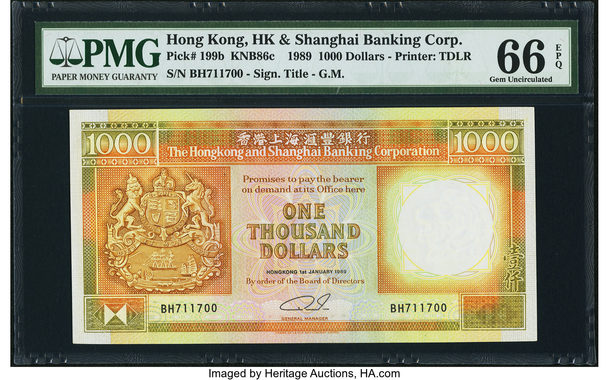 image for: Hong Kong  1,000 dollars (B680az)