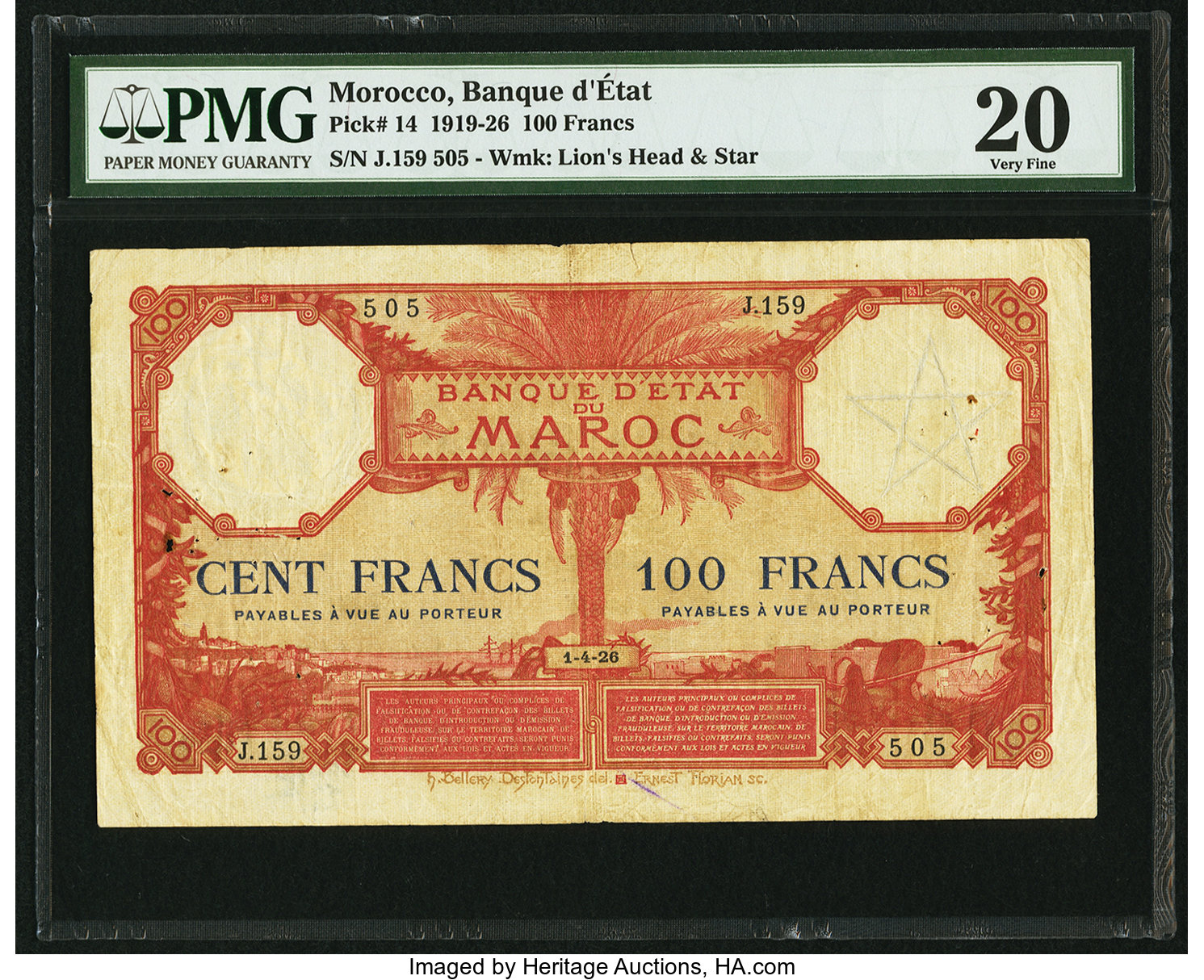 image for: Morocco  100 francs(B213a)