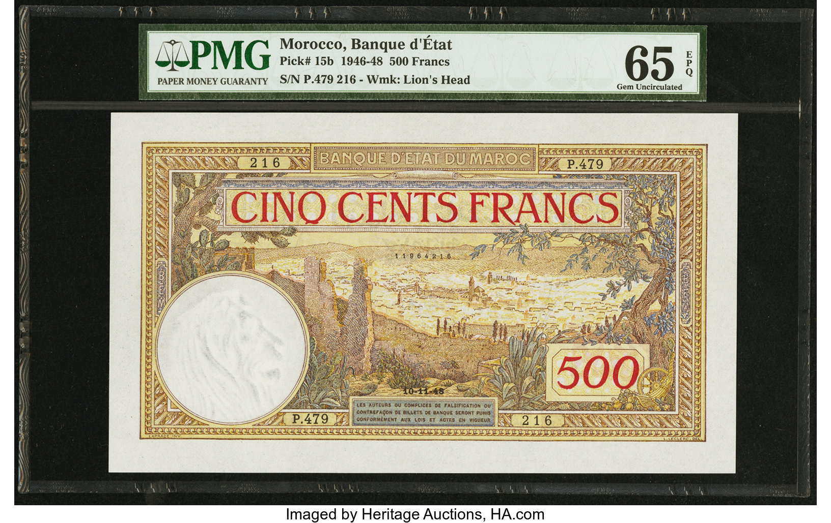 image for: Morocco  500 francs(B215f)