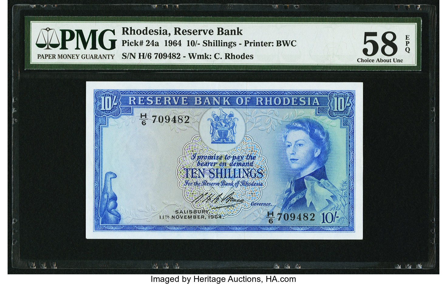 image for: Rhodesia  10 shillings(B101f)
