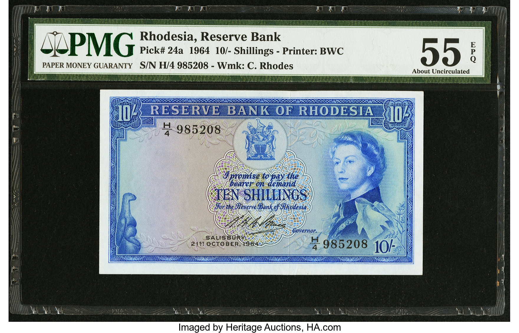 image for: Rhodesia  10 shillings(B101c)