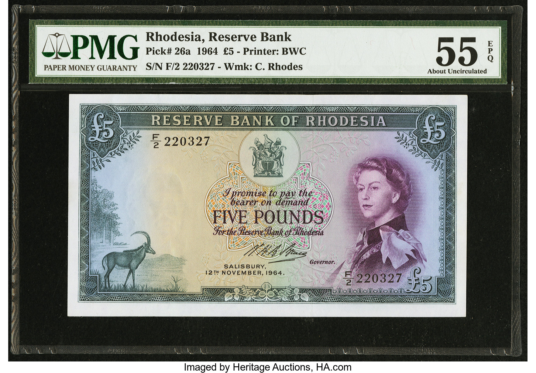 image for: Rhodesia  5 pounds(B103bs)