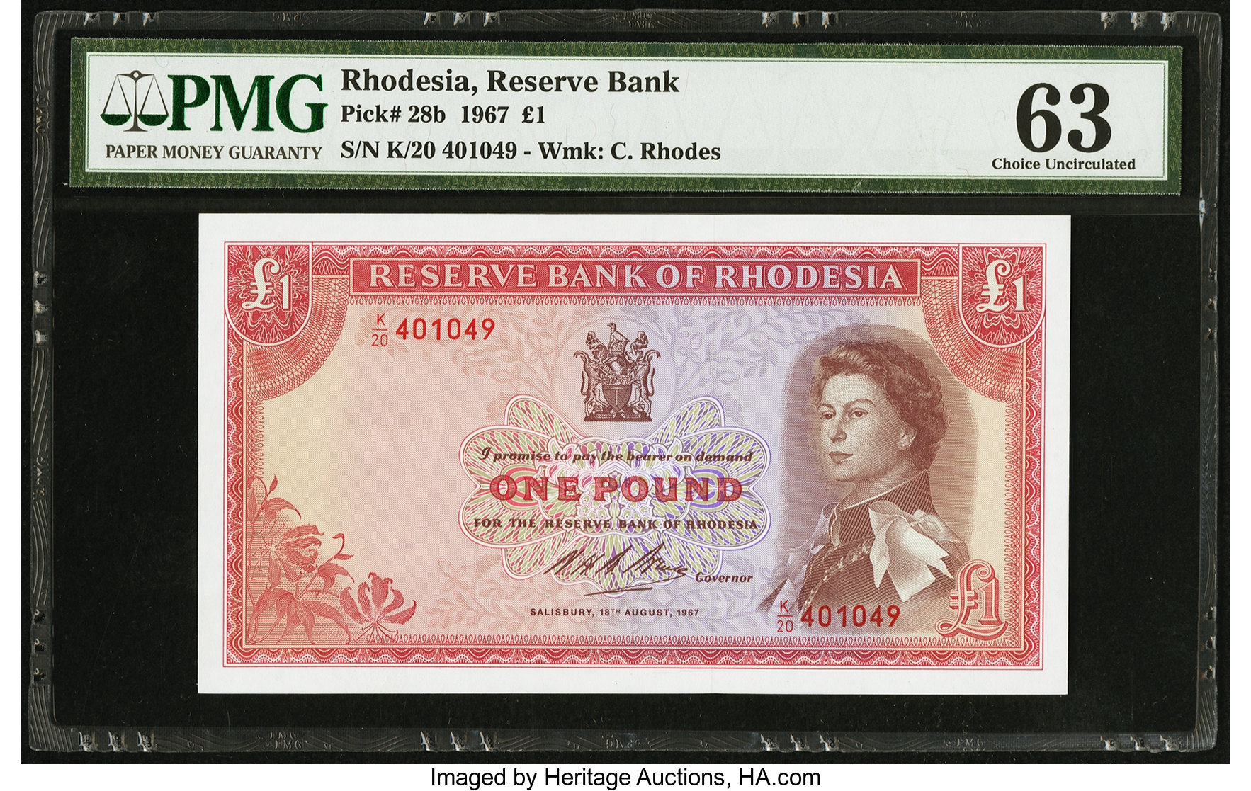 image for: Rhodesia  1 pound(B105at)