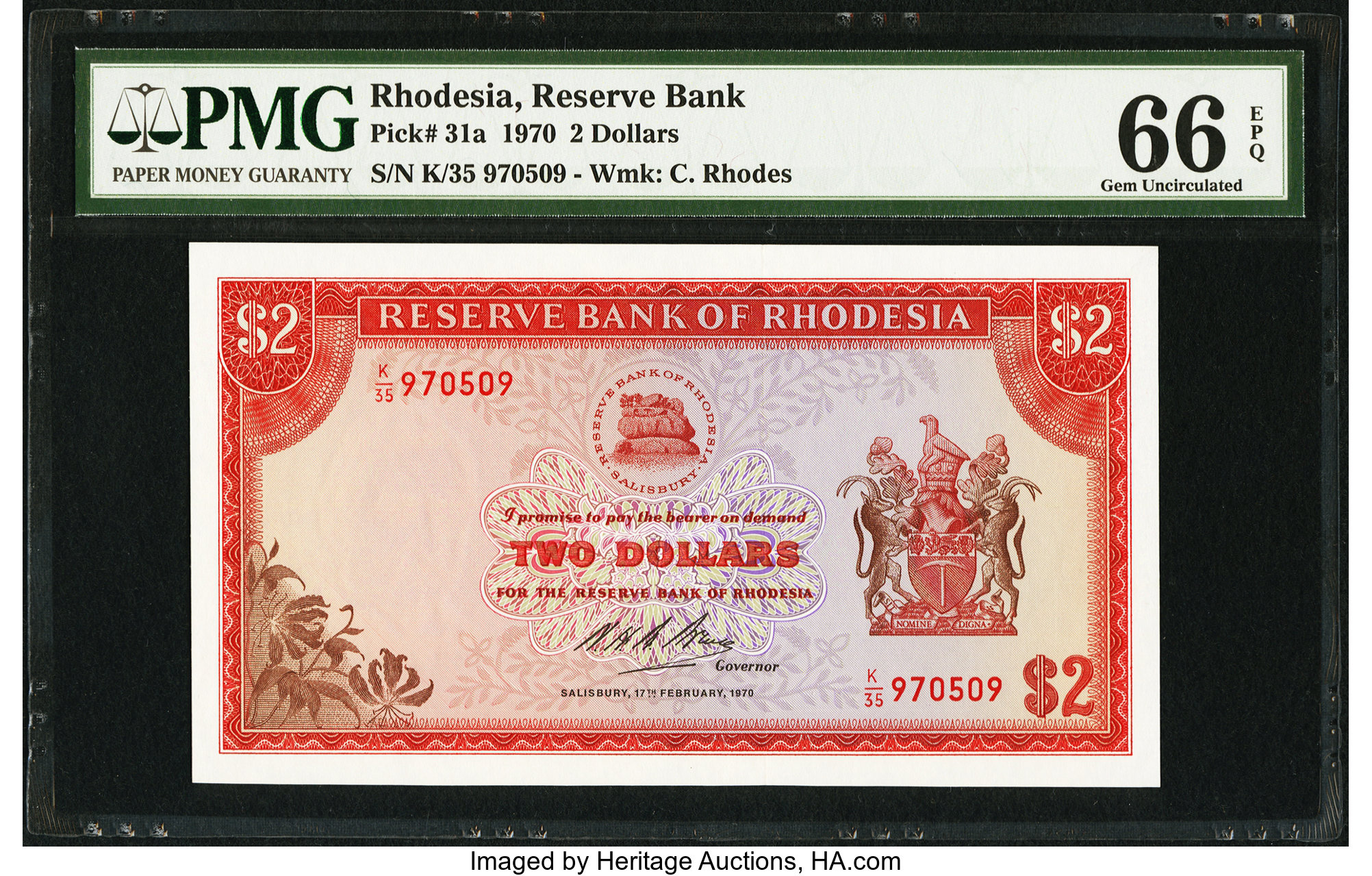image for: Rhodesia  2 dollars(B108k)