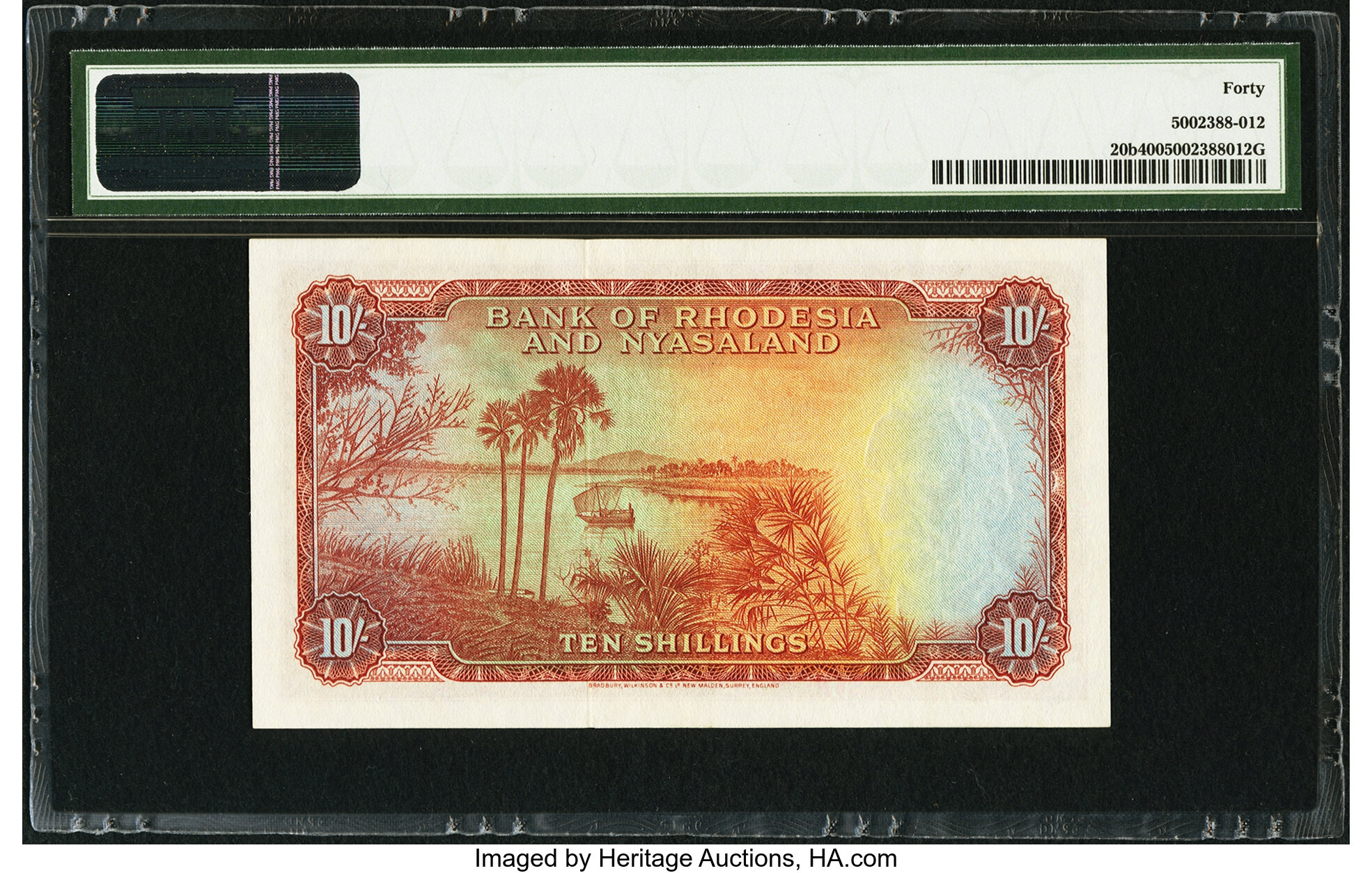 image for: Rhodesia and Nyasaland  10 shillings(B101b22s)