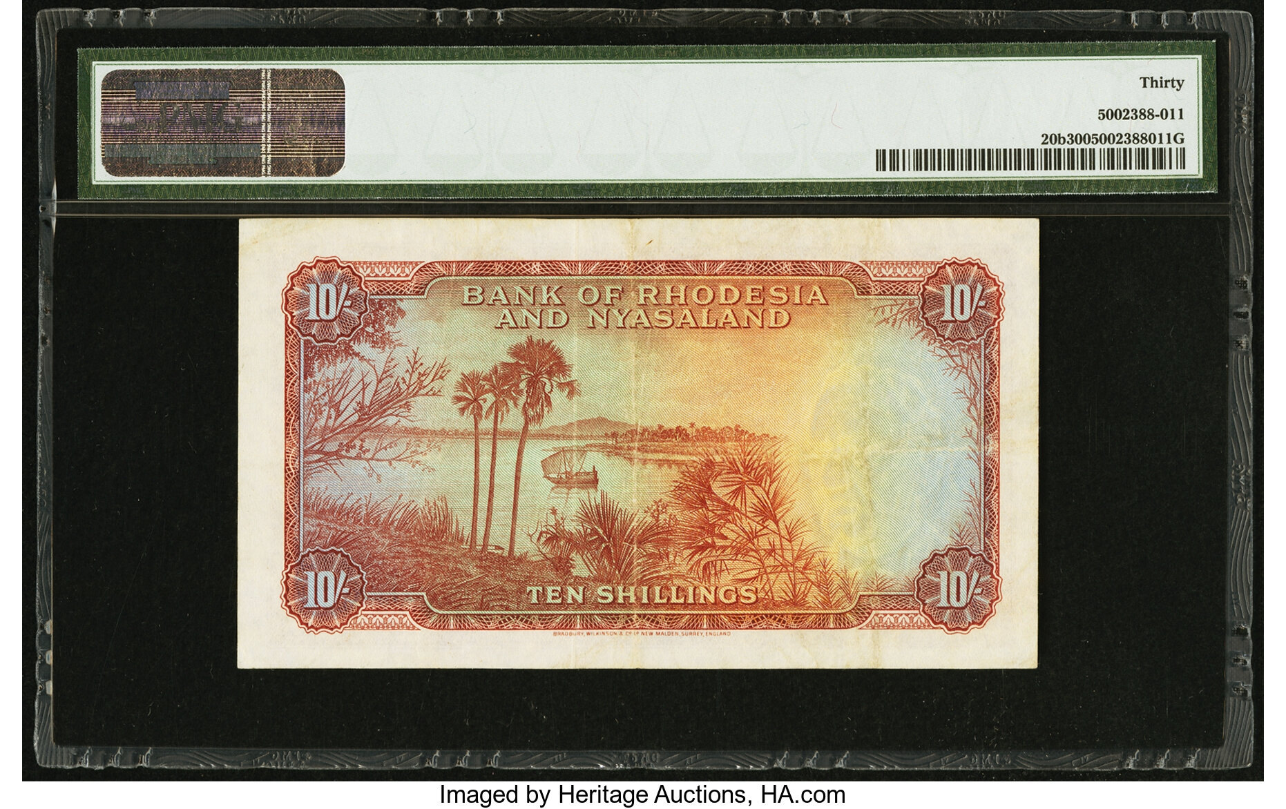 image for: Rhodesia and Nyasaland  10 shillings(B101a17s)