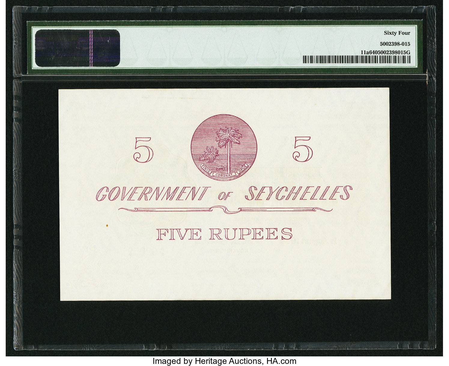 image for: Seychelles  5 rupees(B118b)