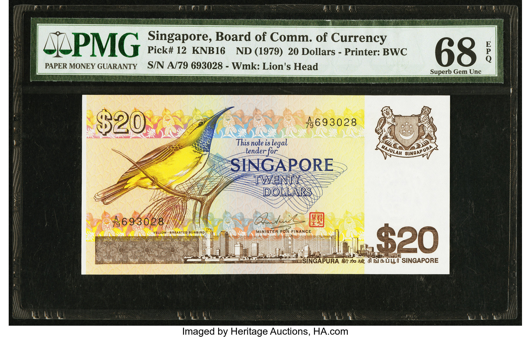 image for: Singapore  20 dollars (B113a)