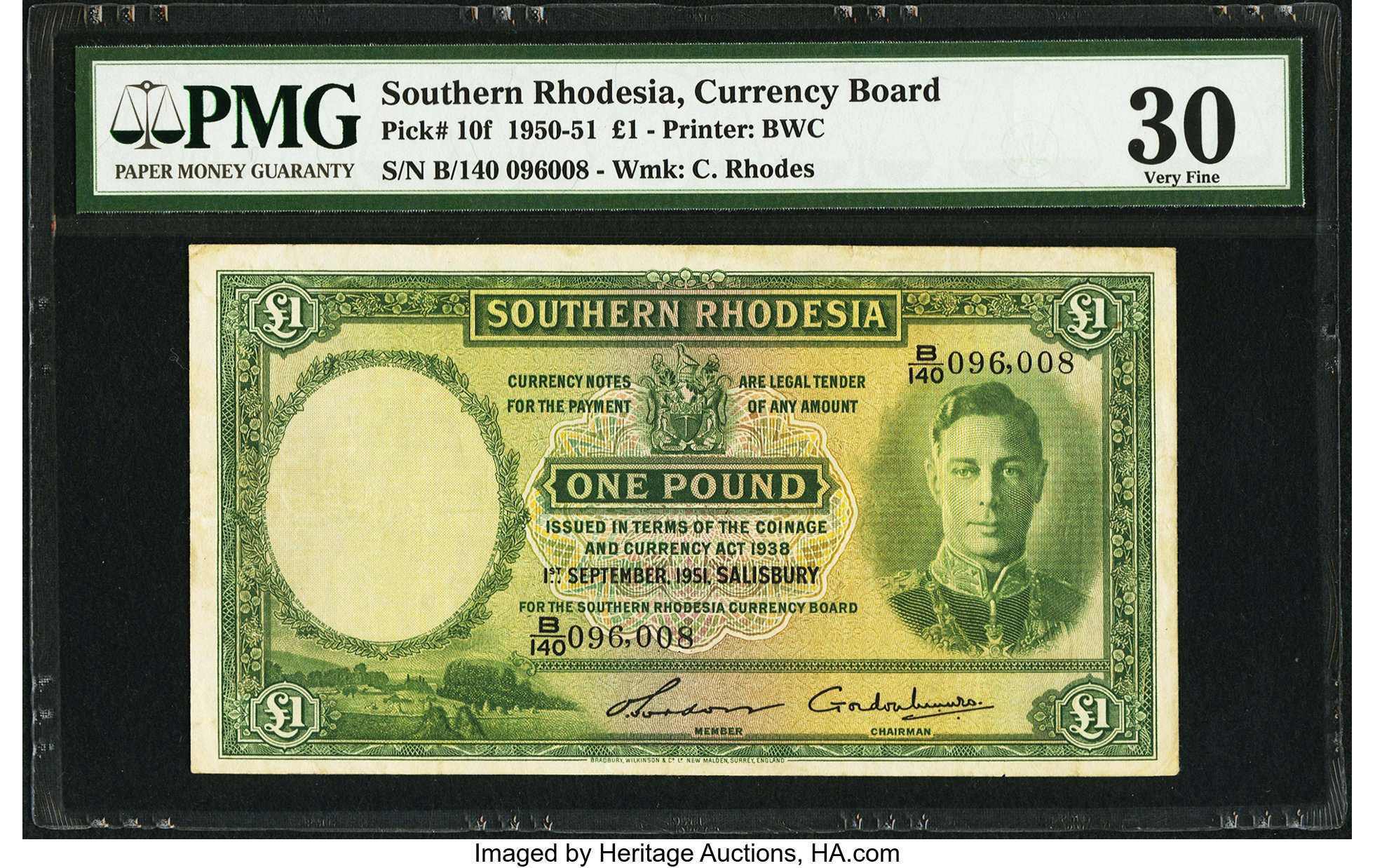 image for: Southern Rhodesia  1 pound (B104e4s)