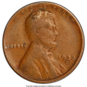 image for: 1933-D 1C Lincoln Cent -- Struck Through Reverse -- VG10 PCGS....