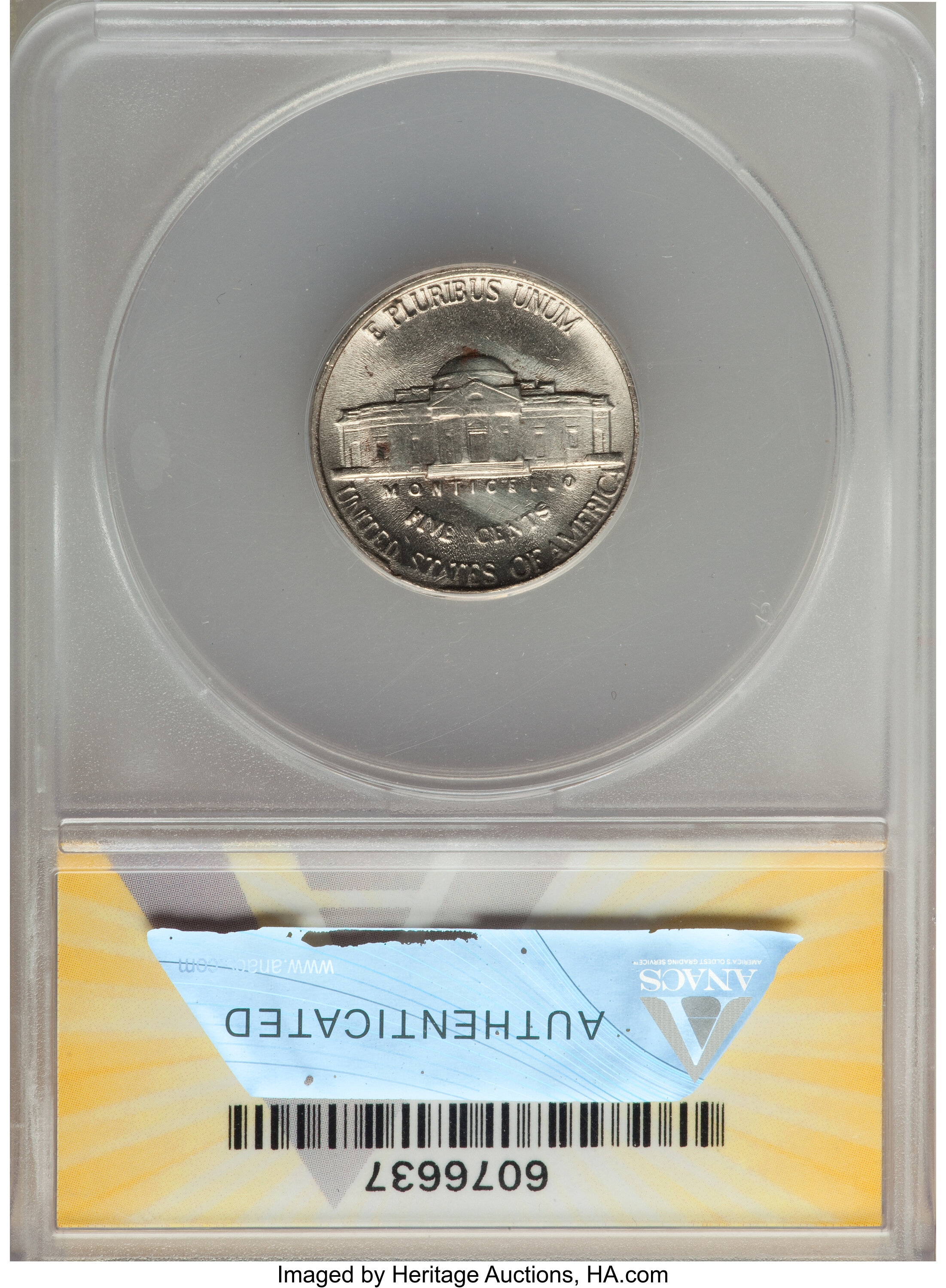 image for: 1989-P 5C Jefferson Nickel -- Broken Collar -- MS60 ANACS....