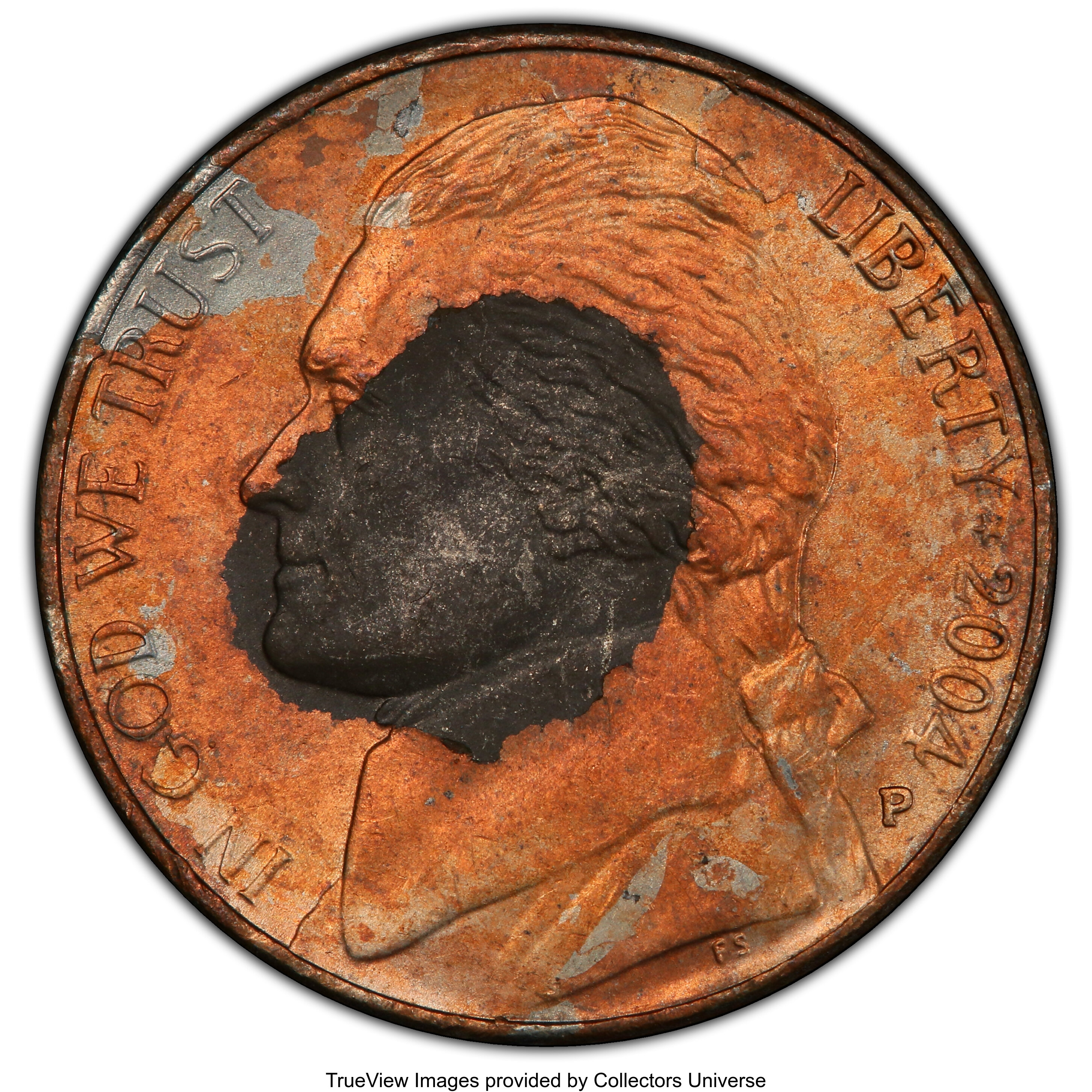 image for: 2004-P 5C Keel Boat Jefferson Nickel -- Improperly Annealed Planchet -- MS63 PCGS....