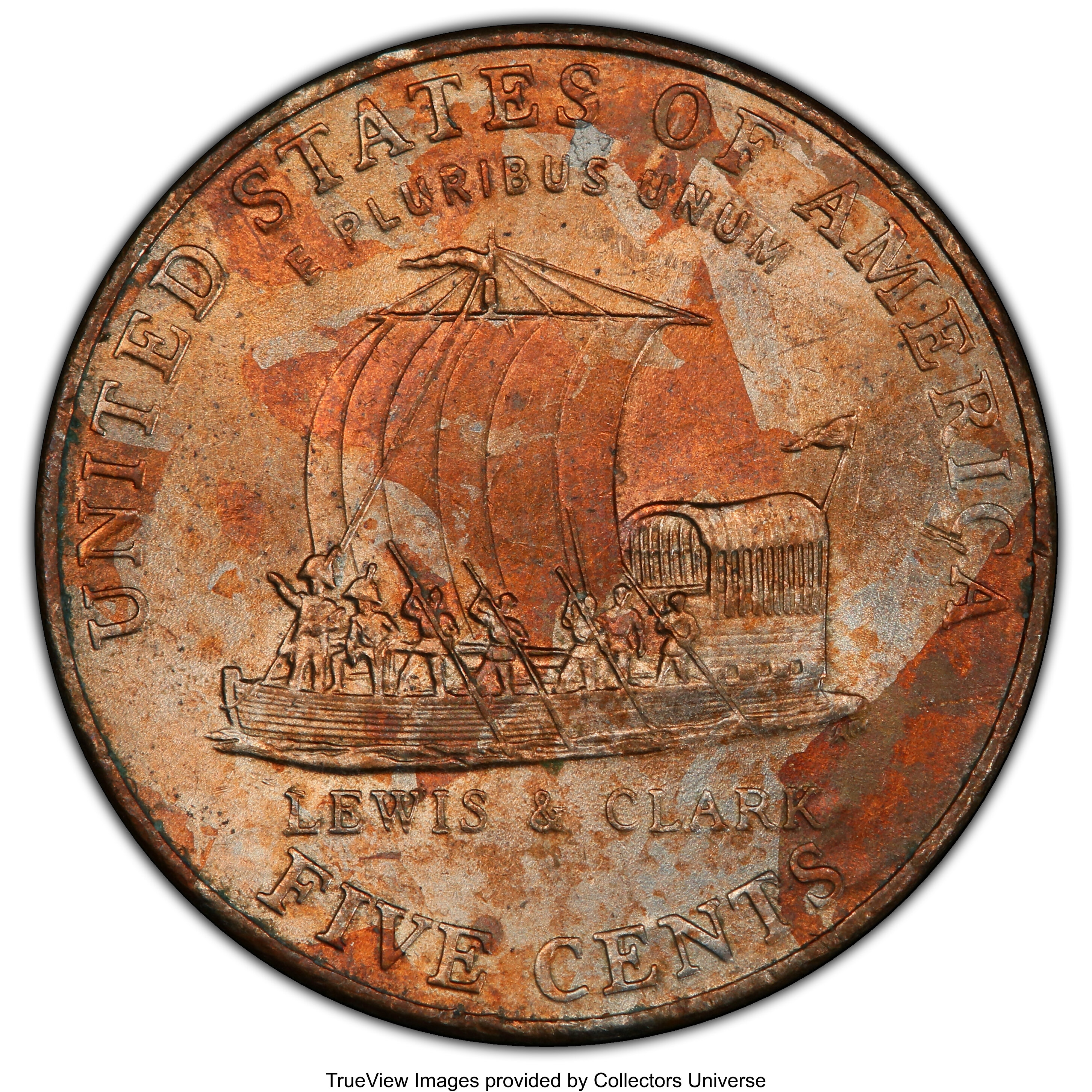image for: 2004-P 5C Keel Boat Jefferson Nickel -- Improperly Annealed Planchet -- MS63 PCGS....