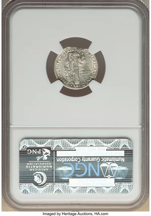 image for: No Date 10C Mercury Dime -- Straight Clip -- AU50 NGC....