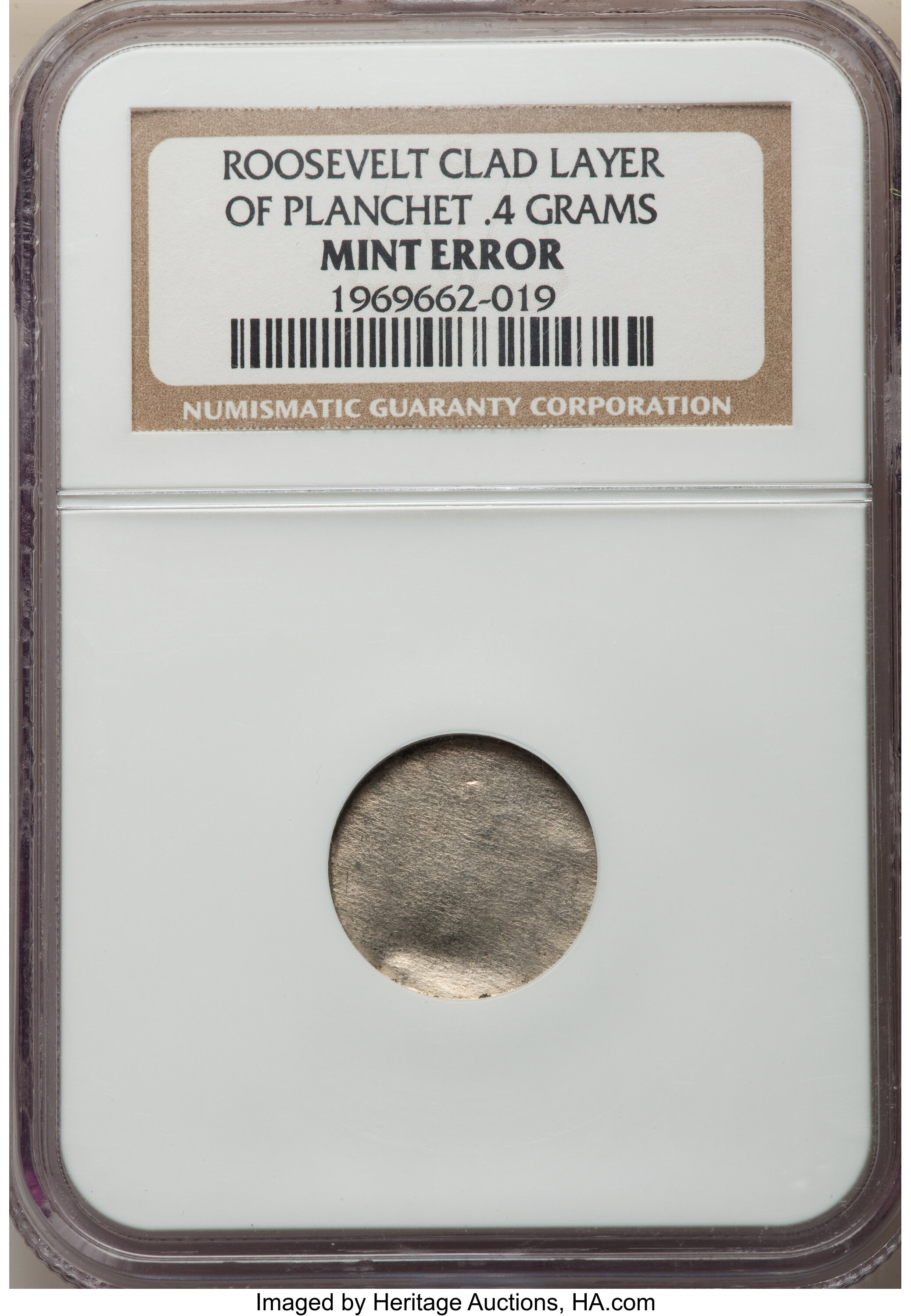 image for: No Date 10C Roosevelt Dime -- Clad Layer of Planchet -- NGC.  (0.4 grams).  ...