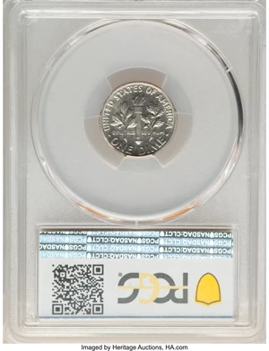 image for: 1970-D 10C Roosevelt Dime -- Obverse Clad Layer Missing -- MS63 PCGS...