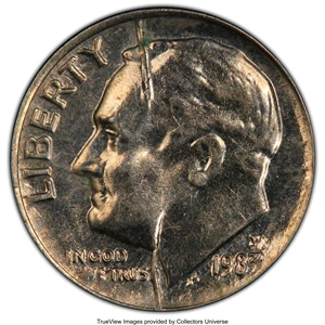 image for: 1983-P 10C Roosevelt Dime -- Split Die -- AU58 PCGS....