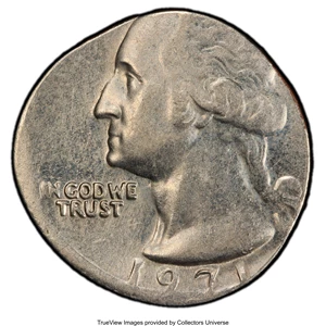image for: 1971 25C Washington Quarter Dollar -- Struck on 10C Planchet -- AU58 PCGS....
