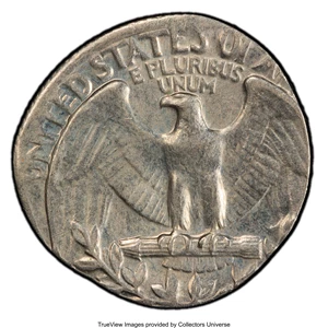 image for: 1971 25C Washington Quarter Dollar -- Struck on 10C Planchet -- AU58 PCGS....