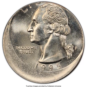 image for: 1995-P 25C Washington Quarter Dollar -- Struck 30% Off Center -- MS65 PCGS....