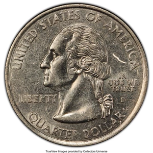 image for: 2004-D 25C Iowa, Statehood Dollar -- Reverse Clad Layer Missing -- AU53 PCGS....
