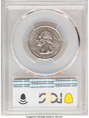 image for: 2004-D 25C Iowa, Statehood Dollar -- Reverse Clad Layer Missing -- AU53 PCGS....