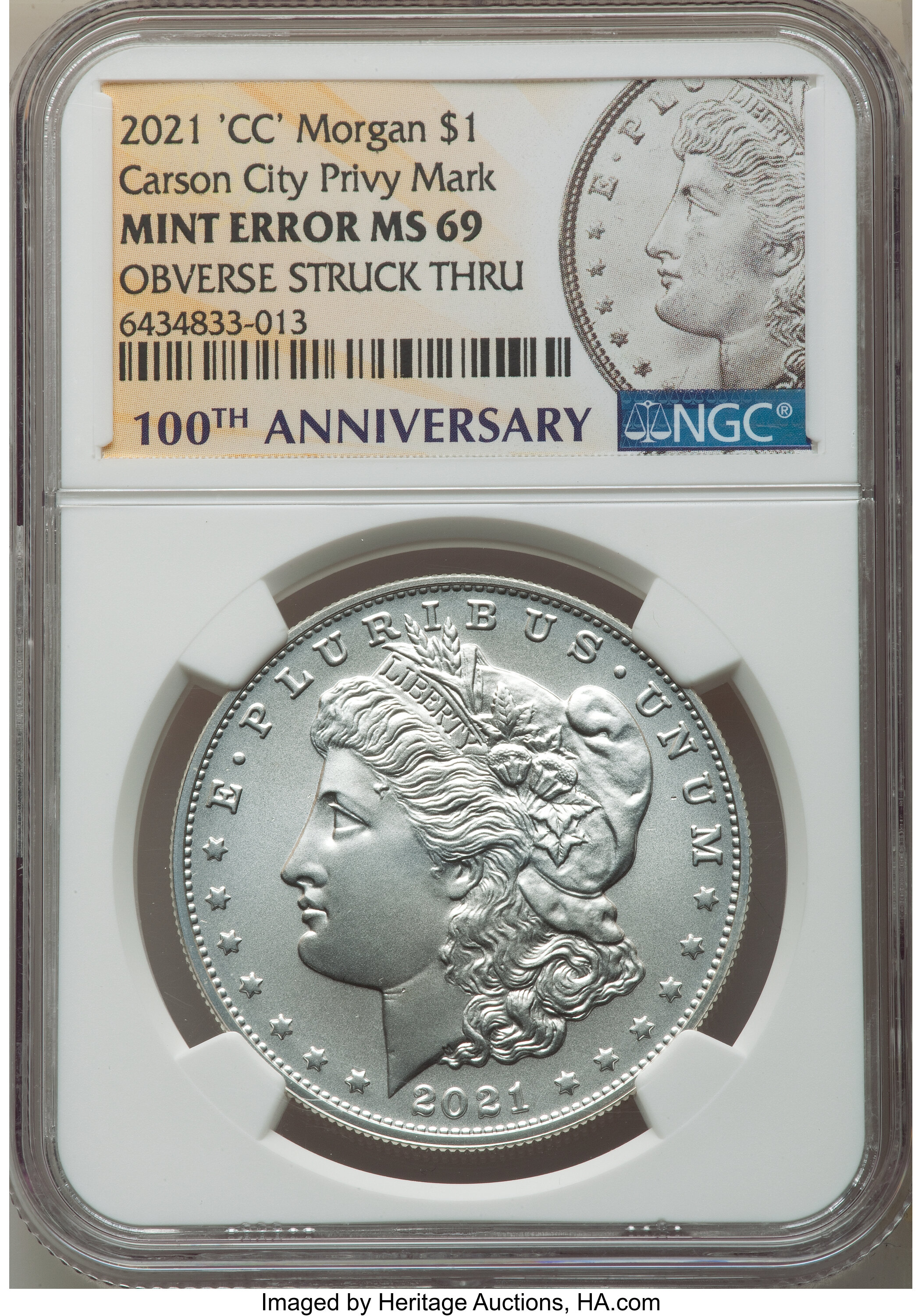 2021 CC Silver Dollar Privy Mark, 100th Anniversary MS Values